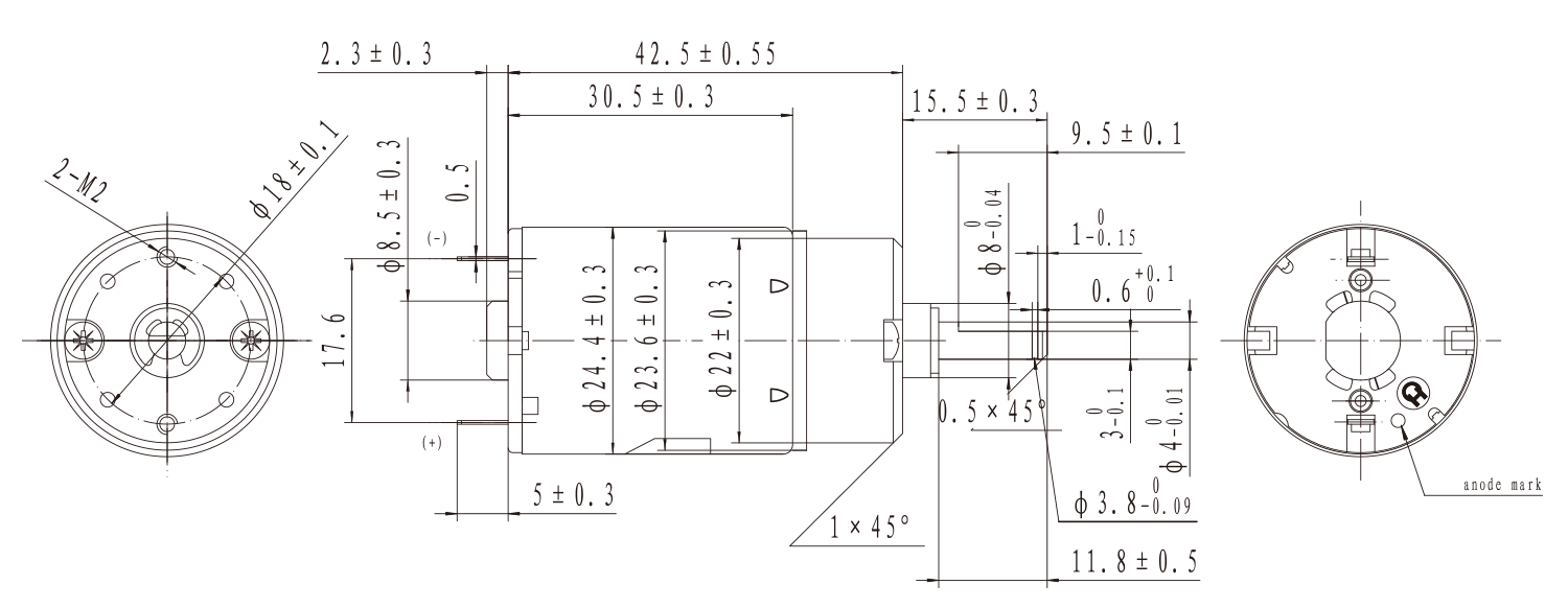 プラネットギアボックスモーター - アウトライン - 描画