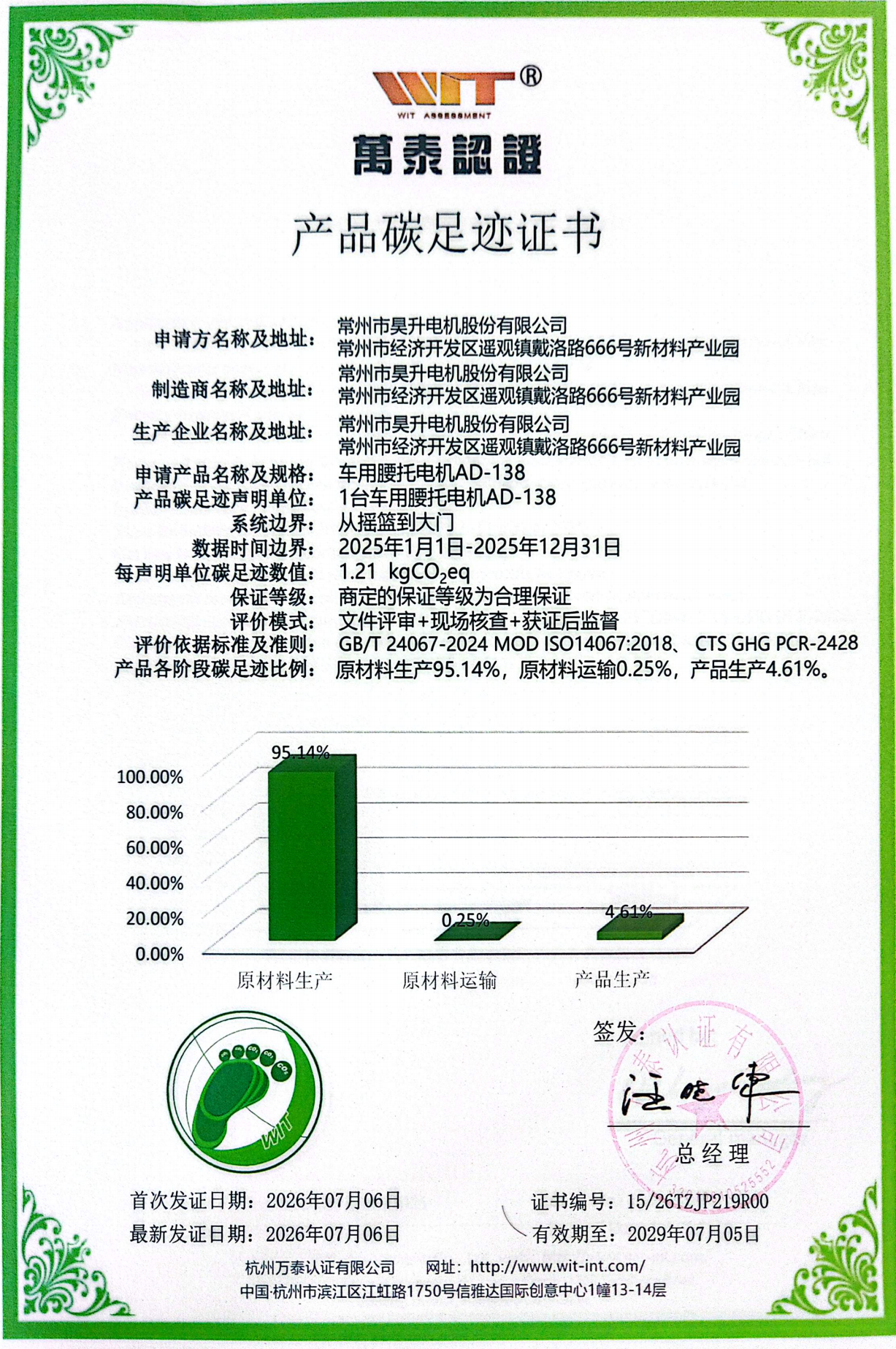 低炭素開発を実践しましょう！ Haosheng AD-138 腰部マッサージモーターが ISO14067 カーボンフットプリント認証を通過